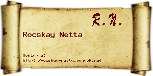 Rocskay Netta névjegykártya